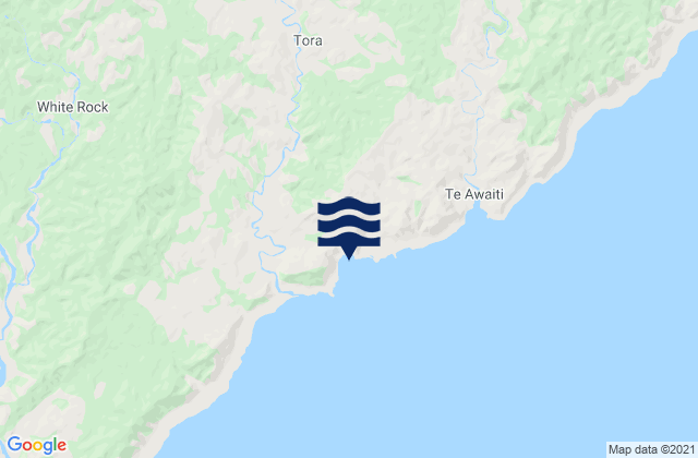 Mappa delle Getijden in Stony Bay, New Zealand