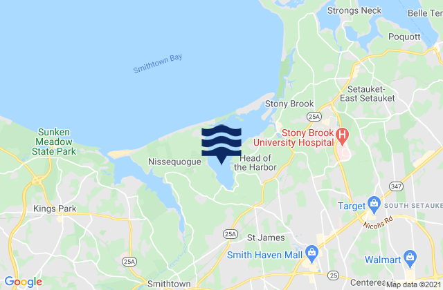 Mappa delle Getijden in Stony Brook Harbor, United States