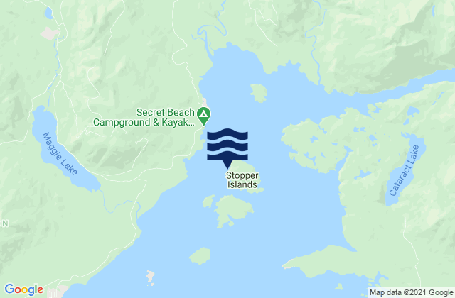 Mappa delle Getijden in Stopper Islands, Canada