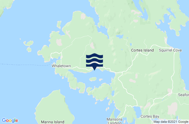 Mappa delle Getijden in Stove Islets, Canada