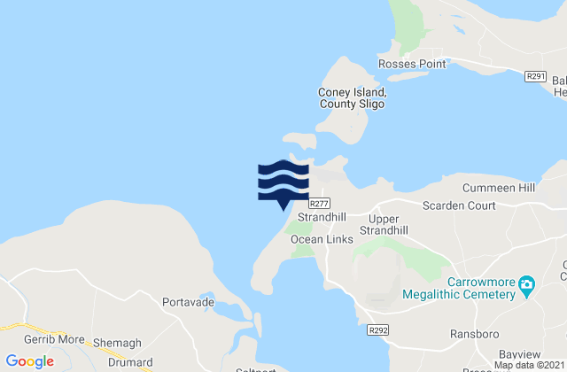Mappa delle Getijden in Strandhill Beach, Ireland