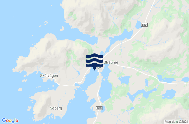 Mappa delle Getijden in Straume, Norway