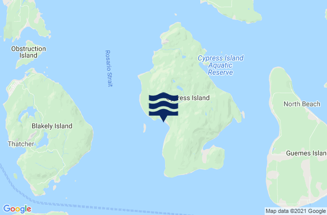 Mappa delle Getijden in Strawberry Bay (Cypress Island), United States