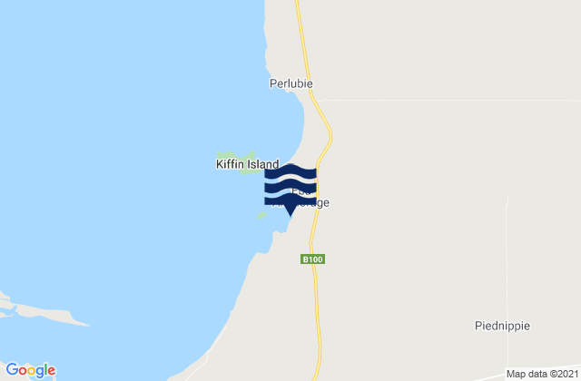 Mappa delle Getijden in Streaky Bay, Australia