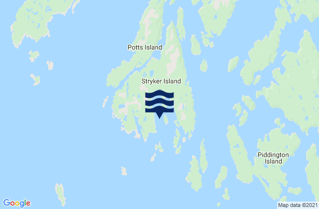 Mappa delle Getijden in Stryker Island, Canada