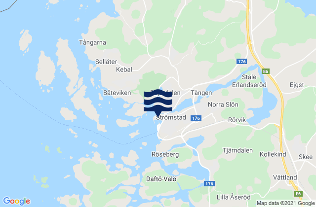 Mappa delle Getijden in Strömstad, Sweden