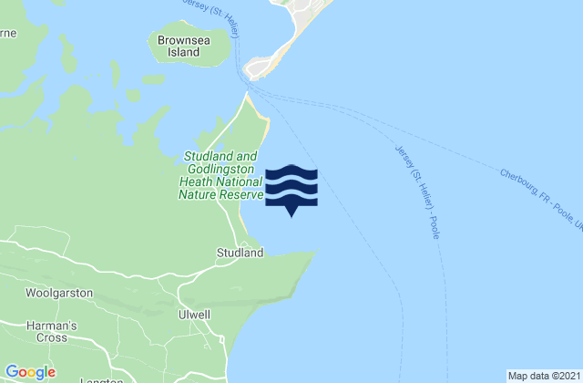 Mappa delle Getijden in Studland Bay, United Kingdom
