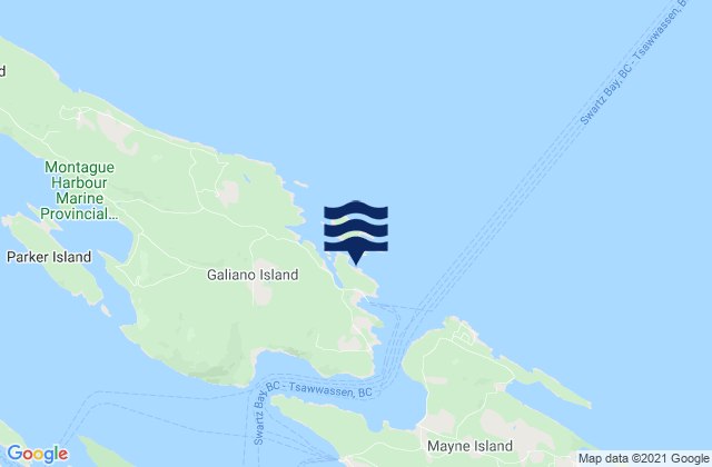 Mappa delle Getijden in Sturdies Bay, Canada