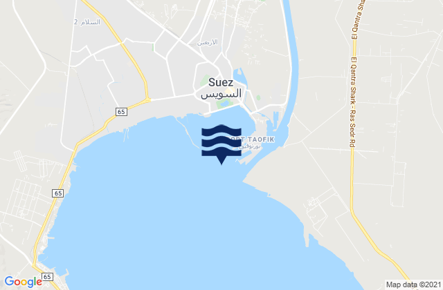 Mappa delle Getijden in Suez, Egypt
