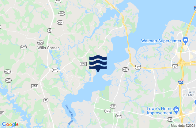 Mappa delle Getijden in Suffolk, United States