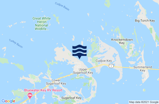 Mappa delle Getijden in Sugarloaf Key (Northeast Side Bow Channel), United States