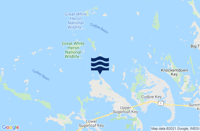 Mappa delle Getijden in Sugarloaf Key North End Bow Channel, United States