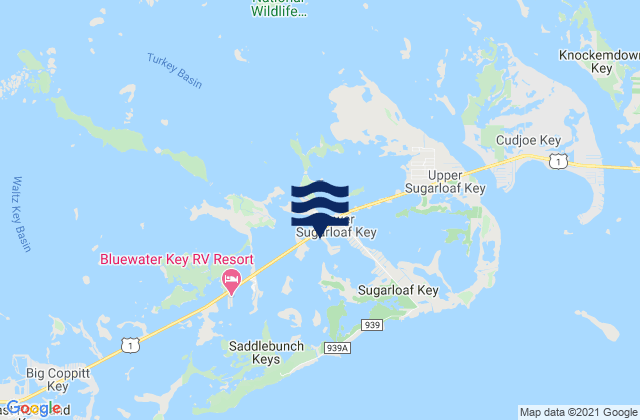 Mappa delle Getijden in Sugarloaf Shores North, United States