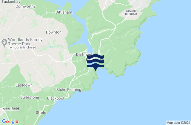 Mappa delle Getijden in Sugary Cove Beach, United Kingdom