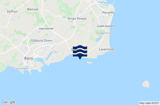Mappa delle Getijden in Sully Bay, United Kingdom