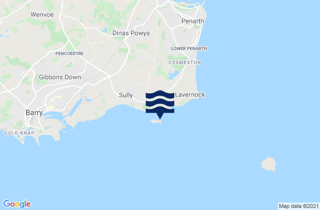 Mappa delle Getijden in Sully Island, United Kingdom