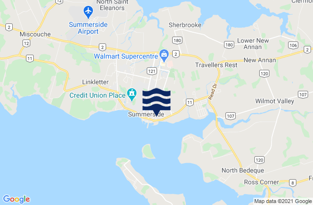 Mappa delle Getijden in Summerside Harbour, Canada