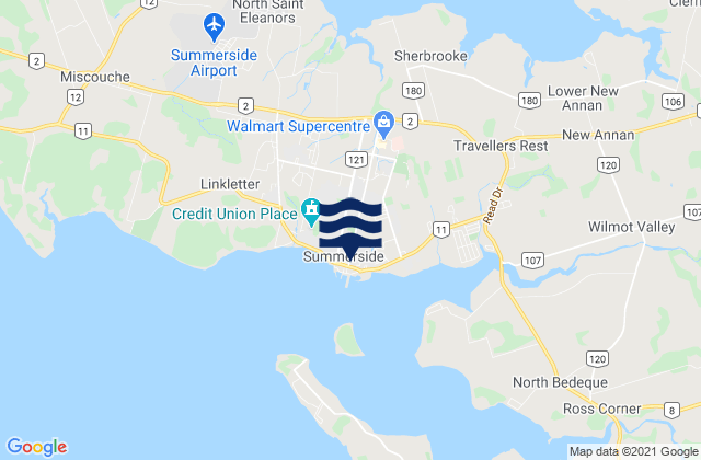 Mappa delle Getijden in Summerside, Canada