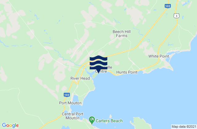Mappa delle Getijden in Summerville Beach, Canada