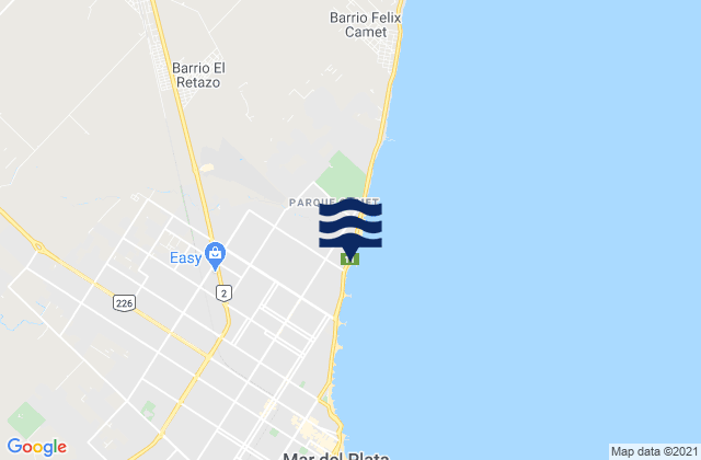 Mappa delle Getijden in Sun Rider (Mar del Plata), Argentina