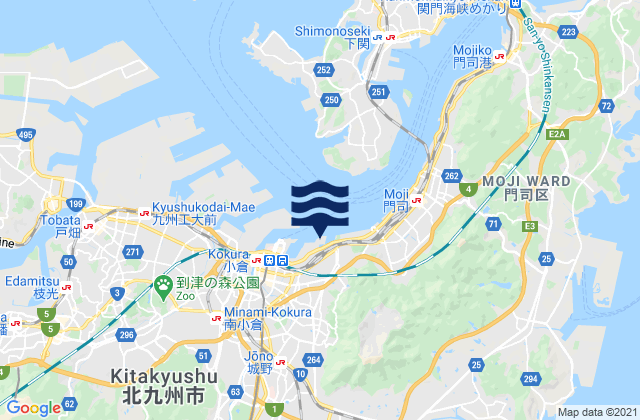 Mappa delle Getijden in Sunatu, Japan