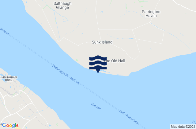 Mappa delle Getijden in Sunk Island, United Kingdom