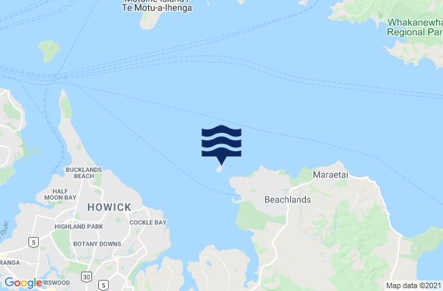 Mappa delle Getijden in Sunkist Bay, New Zealand