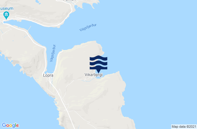 Mappa delle Getijden in Sunnbøur, Faroe Islands