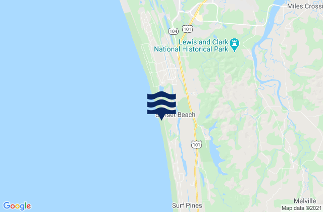 Mappa delle Getijden in Sunset Beach Gearhart , United States