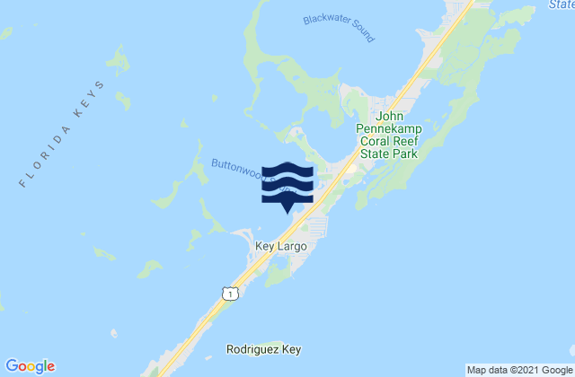 Mappa delle Getijden in Sunset Cove Key Largo Buttonwood Sound, United States