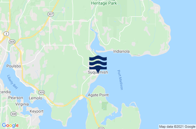 Mappa delle Getijden in Suquamish, United States
