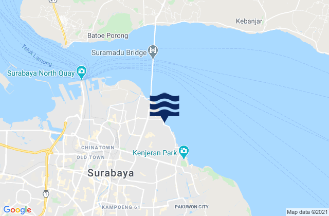 Mappa delle Getijden in Surabaya, Indonesia