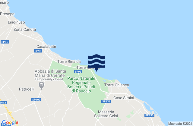 Mappa delle Getijden in Surbo, Italy