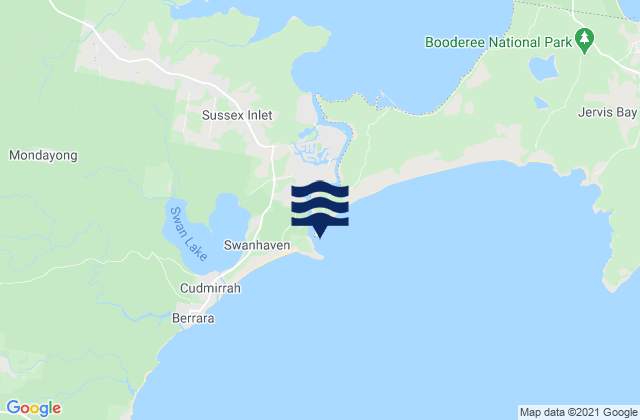 Mappa delle Getijden in Sussex Inlet, Australia