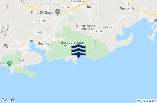 Mappa delle Getijden in Susúa Baja Barrio, Puerto Rico