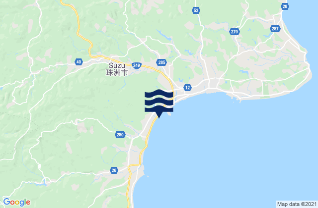 Mappa delle Getijden in Suzu Shi, Japan