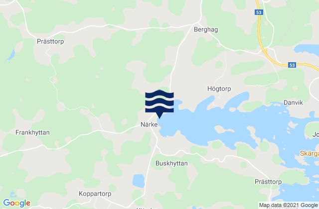 Mappa delle Getijden in Svalsta, Sweden