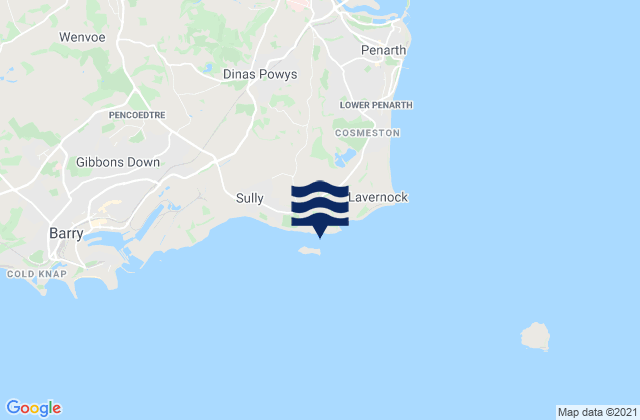 Mappa delle Getijden in Swanbridge Bay, United Kingdom