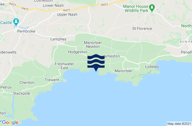 Mappa delle Getijden in Swanlake Bay Beach, United Kingdom