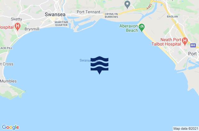 Mappa delle Getijden in Swansea Bay, United Kingdom
