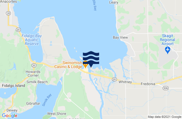 Mappa delle Getijden in Swinomish Channel Ent. Padilla Bay, United States
