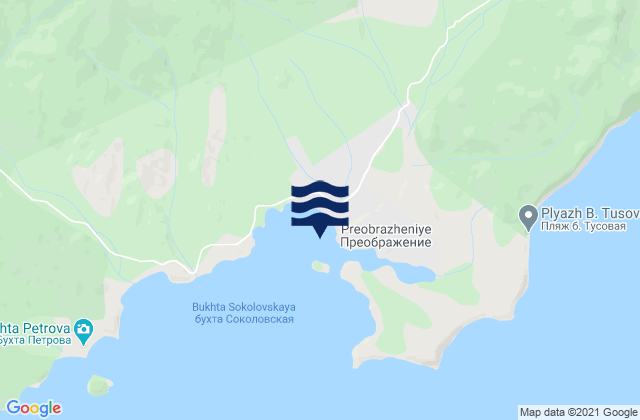 Mappa delle Getijden in Syaukhu Bay, Russia