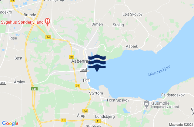 Mappa delle Getijden in Sydhavn, Denmark