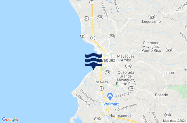 Mappa delle Getijden in Sábalos Barrio, Puerto Rico