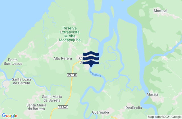 Mappa delle Getijden in São Caetano de Odivelas, Brazil
