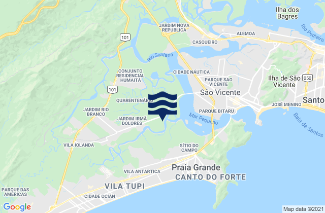Mappa delle Getijden in São Vicente, Brazil