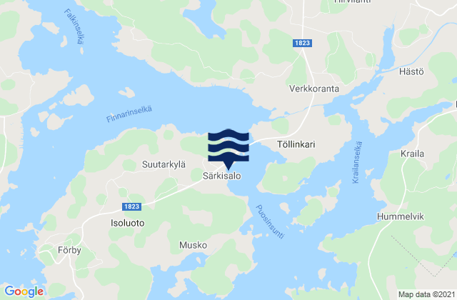 Mappa delle Getijden in Särkisalo, Finland