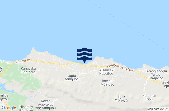 Mappa delle Getijden in Sýsklipos, Cyprus