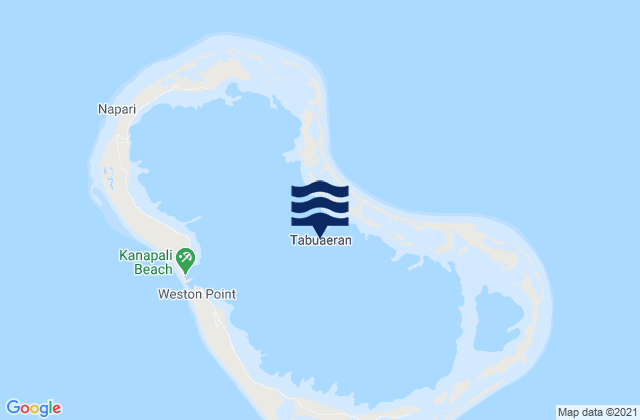 Mappa delle Getijden in Tabuaeran (Fanning) Island, Line Islands (2), Kiribati