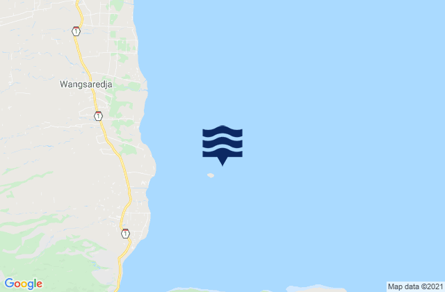 Mappa delle Getijden in Tabuan Island Bali Strait, Indonesia